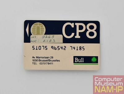 Carte à puce CP8 - Vue de la face principale de la carte